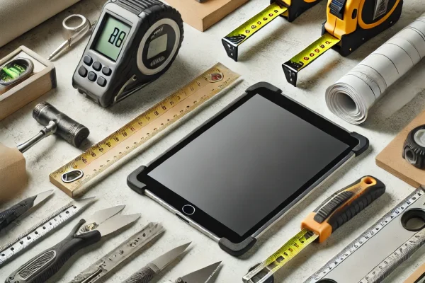 DALL·E 2024-10-20 15.52.36 – An image of various technology and drywall tools, including measurements. The image should feature a mix of traditional tools like a tape measure, dry DALL·E 2024-10-20 15.52.36 - An image of various technology and drywall tools, including measurements. The image should feature a mix of traditional tools like a tape measure, dry